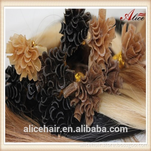 Wholesale double drawn remy european nail tip hair extension